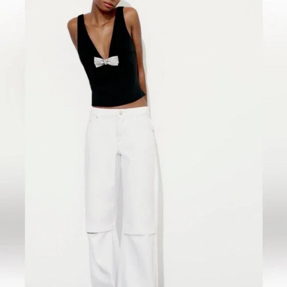 ZARA JEWEL BOW TOP